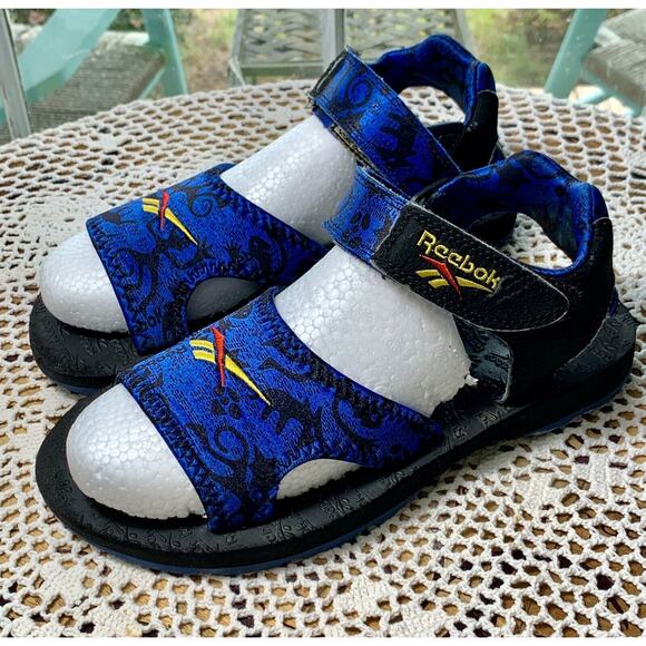 Vintage 90s Rare Reebok Mens Sz 7 M Blue/Black Sport Athletic Sandals sku 605 - Picture 3 of 12